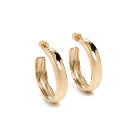 Jenny Bird Women's Large Staple Hoops, High Polish Gold, One Size