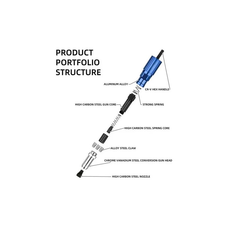 LOVLYLOVLY Adaptador De Remachadora Para Taladro Inálambrico Eléctrico
