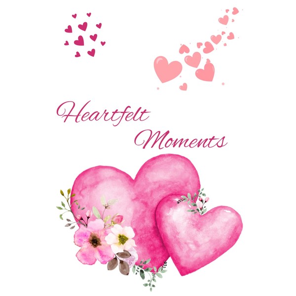 Heartfelt Moments notebook - hearts on white background, 6" x