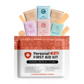 Portable Travel Size First Aid Kit - Perfect for Home, Office, Car, School, Business, Travel, Hiking, College, and Outdoors | Individually Wrapped Medical Kit Products (Orange)