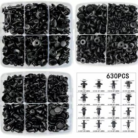 Cooligg 635 Car Push Retainer Auto Fasteners Push Trim Plastic Clip Pin Rivet Bumper Kit