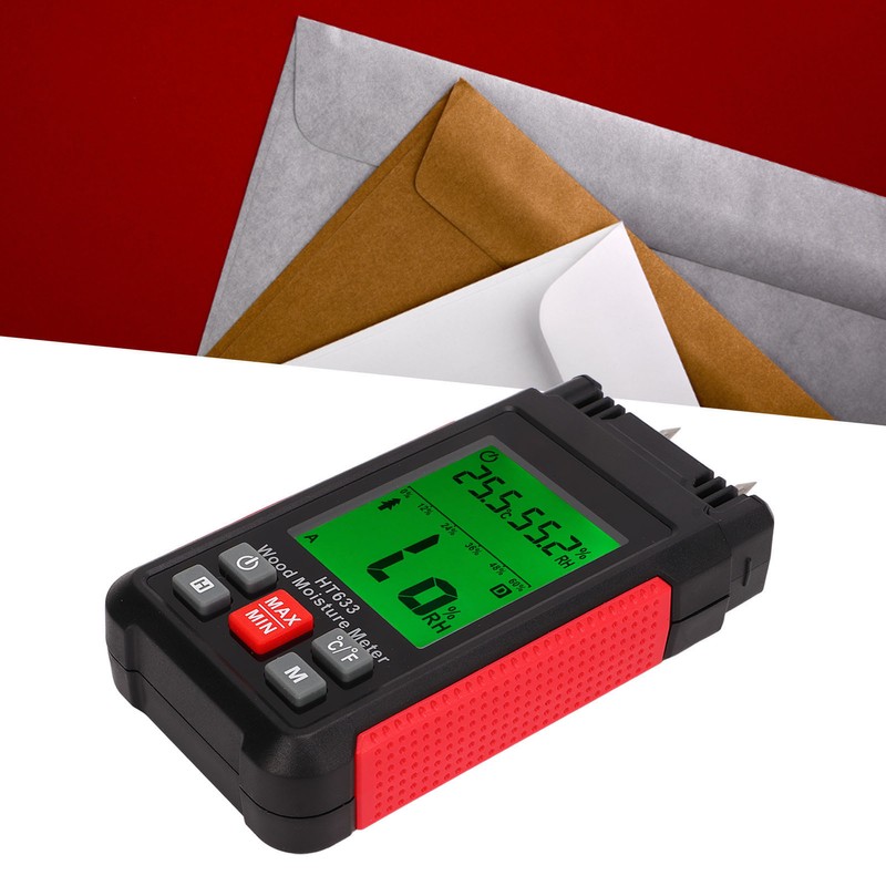 Wood Moisture Meter Multifunctional Digital Moisture Detection Tester for Firewood