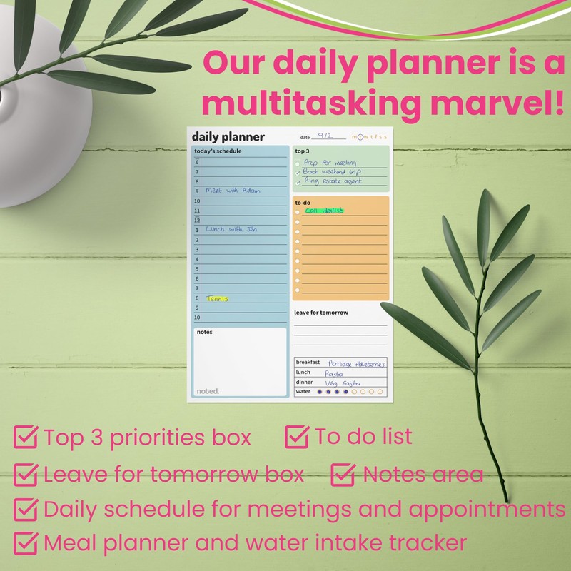 Daily Planner Pad – Undated To Do List - A5