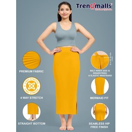 TRENDMALLS Women cotton Blend Saree straight Shapewear Petticoat for Women, Cotton Blended Orange