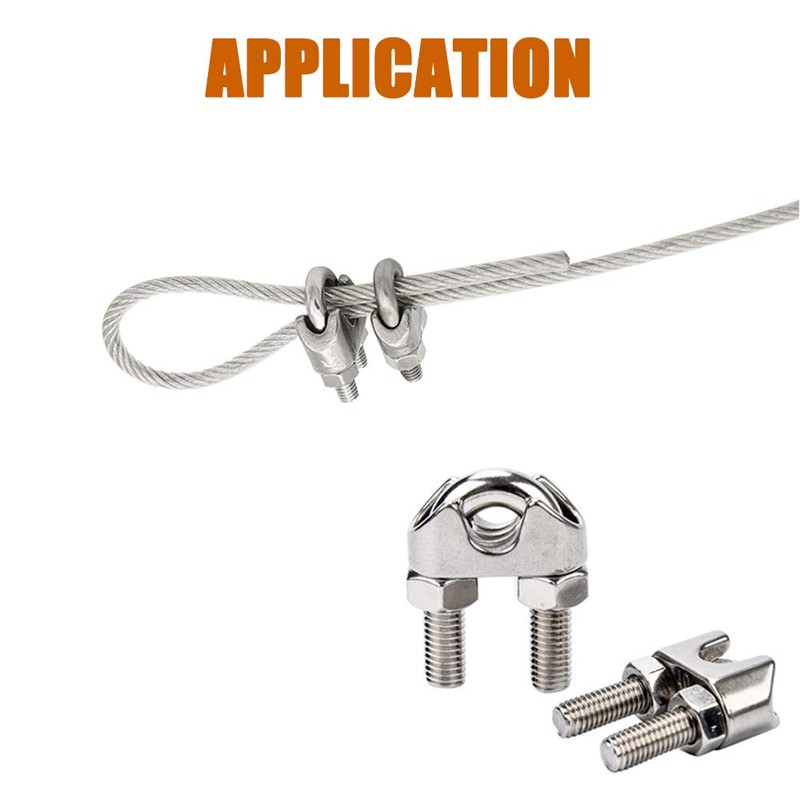 ISPINNER 25pcs Stainless Steel Wire Rope Cable Clip Clamp Assortment