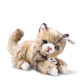 Steiff Cat Plush Animal Toy, Spotted Brown