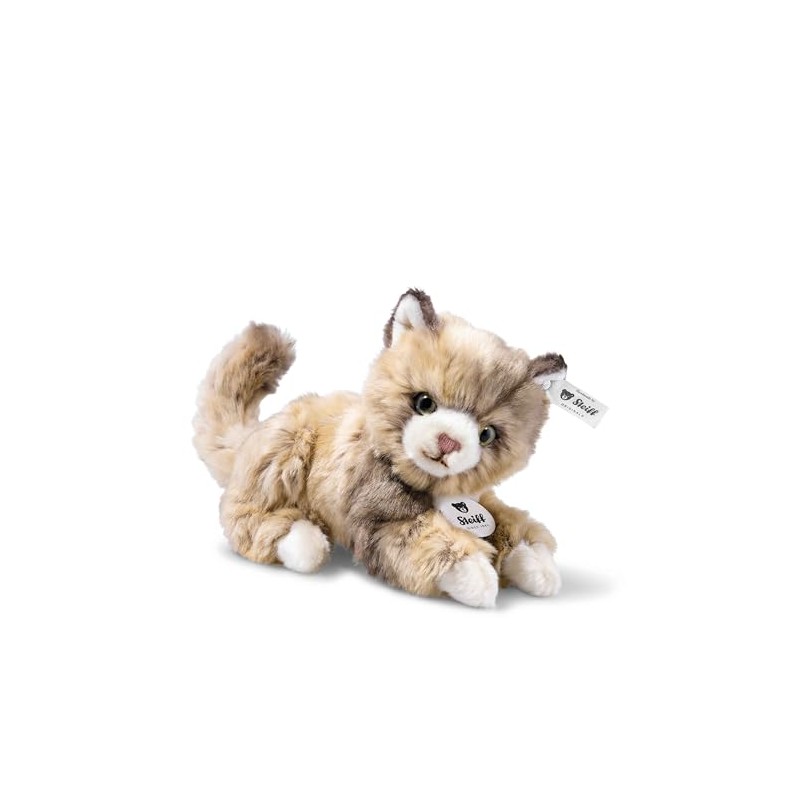 Steiff Cat Plush Animal Toy, Spotted Brown