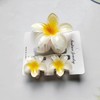 Flower Hair Clips, 3Pcs Summer Claw Clips Plumeria Flower Yellow