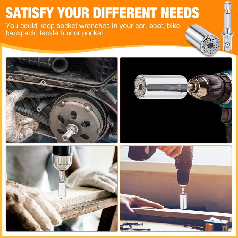 4 Pcs Universal Socket Tools 7-19 mm Socket Set Father's