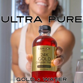 Liquid Colloidal Gold 24k – 99.99% Pure 100ppm Ruby Red Water-Based, All-Natural Electrolysis, 4oz Glass Bottle for Daily Wellness