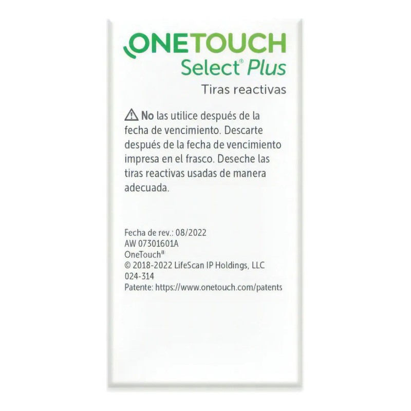 One Touch Select Plus Simple C/10 Tiras Reactivas