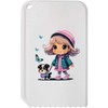 'Blond Girl Walking A Puppy' Plastic Ice Scraper (IC00036473)