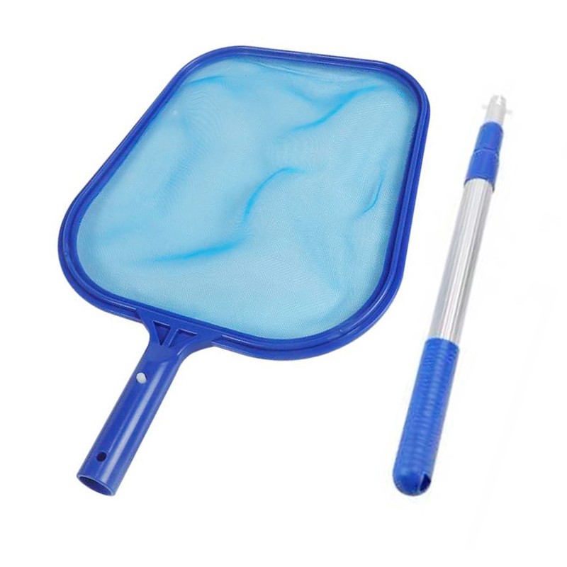 Pool Skimmer Net with Telescopic Pole Removal Leaf Rake Swimming