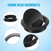 Dawenur 2 Pcs Desk Grommet 60mm Desk Cable Hole Black
