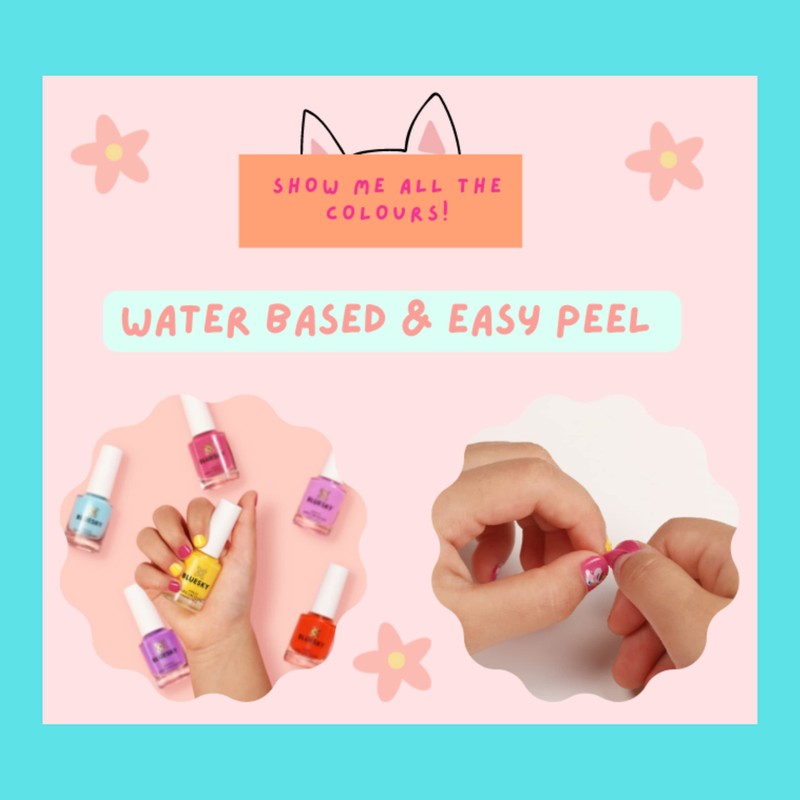 BLUESKY Kids Nail Polish - Peel-Off Kids Nail Polish Water