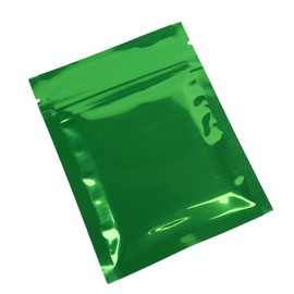 Double-Sided Glossy Green Resealable Zipper Seal Lock Packaging Flat Smell Proof Bags for Small Business, Home Use, Food Packaging, Beauty Storage Bags (100, 3.94 inch x 5.91 inch)