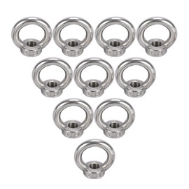 Lashua Ring Nut M6, 10 Pieces 304 Stainless Steel Ring Eyelets for Lifting Accessories, Fixing Hanging Ornaments, Flower Pots and Swings, Silver