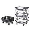 Beaugreen Metal Kitchen Storage Carts Foldable Fruit Vegetable Baskets Cart