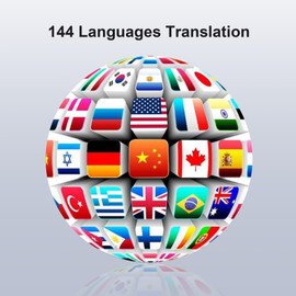 AI Translation Earbuds in Real-Time, 144 Language Translator Device with Headphones, Online Two-Way Translating Ear Buds for Travel Business Learning, fits iOS Android - Black