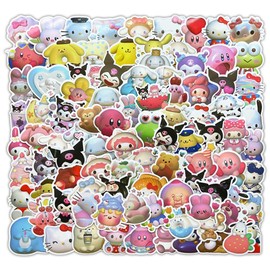 Moe Goods 120 Sanrio Anime Character PVC Sticker Set, DIY Decoration, Stylish, Diary, Children's, Surroundings, Gifts, Letters, Mobile Phones, Notebooks, Tape