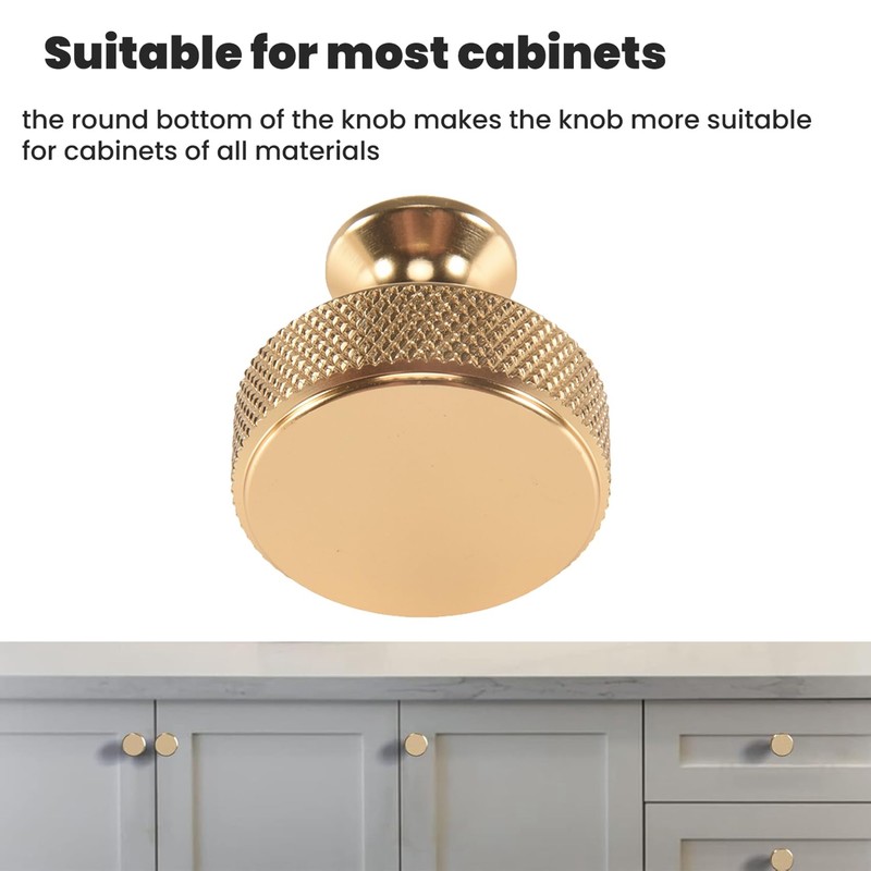 Yieidui 10 Pack 1.2 Inch Brushed Gold Cabinet Knobs Gold