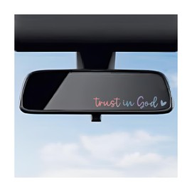 DXNQ 2 PCS Trust in God Rearview Mirror Decals, Automotive Vinyl Rear View Mirror Decorative Stickers, Waterproof Trust in God Stickers for Car Truck Laptop, Car Accessories (Colorful)