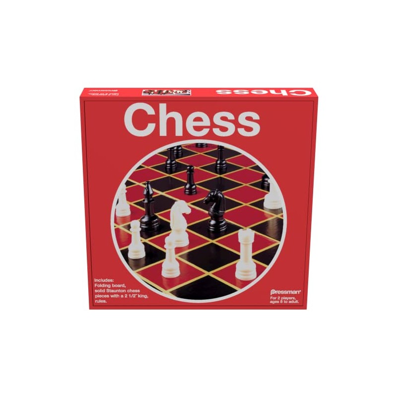 Pressman Toy Chess in Box, Red, 5"