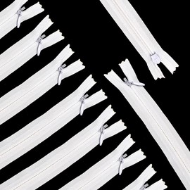Renashed 45pcs 21.5 Inch Nylon Invisible Zippers for Tailor Sewer Sewing Craft Crafter's Special (White)