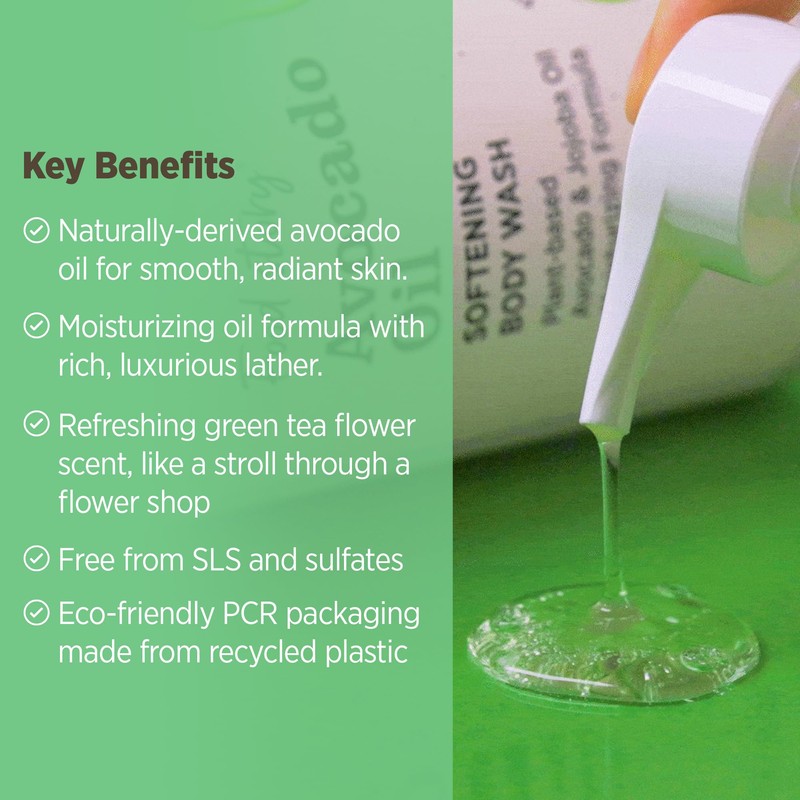 FOOD STORY Avocado Oil Softening Body Wash, Avocado & Jojoba