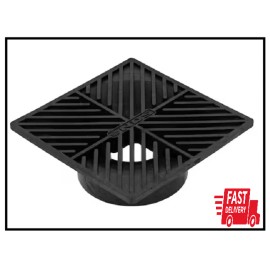 NDS 6 in. Plastic Square Drainage Grate in Black