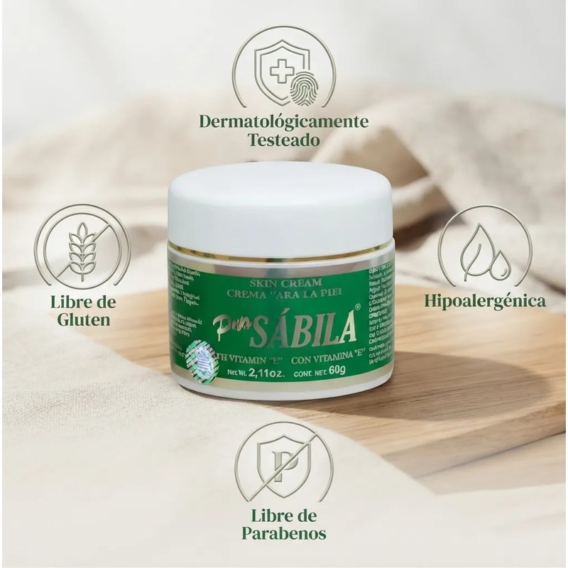 Crema Facial Sábila Y Vitamina E Manchas Y Resequedad 60g