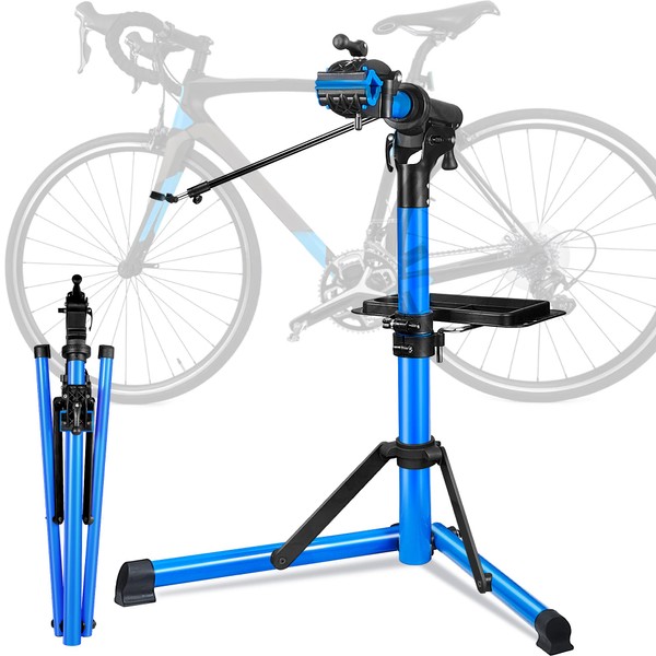 Heavy Duty E Bike Repair Stand (Max 110 lbs) - Portable Bicycle Stand Manintenance Workstand Aluminum Made For Heavy E Bike, Bike Mountain Bike and Road Bike