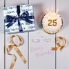 LeZakaa 25th Birthday Wrapping Paper Roll - Blue Happy 25th
