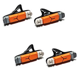 AWE X 2 Pairs 55mm Black Cassette Road Brake Pads Grey/Orange/White