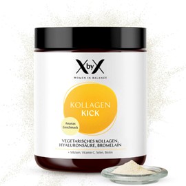 XbyX Set of 2 Collagen Kick 180 g | 90 Servings | Vegetarian Premium Collagen Powder from Eggshell Membrane for Skin, Hair, Bones, Muscles, Nails and Joints | Flavour: Pineapple