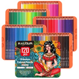 KALOUR Professional Colored Pencils,Set of 120 Colors,Artists Soft Core with Vibrant Color,Ideal for Drawing Sketching Shading,Coloring Pencils for Adults Artists Beginners