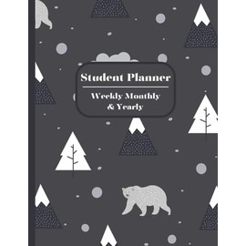 Undated Student Planner and Organizer: Weekly Monthly Yearly- Winter Mountains- 8.5-inch x 11-inch