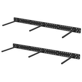 HÜNGSMART Floating Shelf Brackets - - 2 x 38 inch Heavy Duty Steel Hidden Shelves (to 400lbs) - - Multi Slot Baseplate for Easy Fast Fitting - - Incl Hardware & Drilling Jig - - (12 inch Rods)