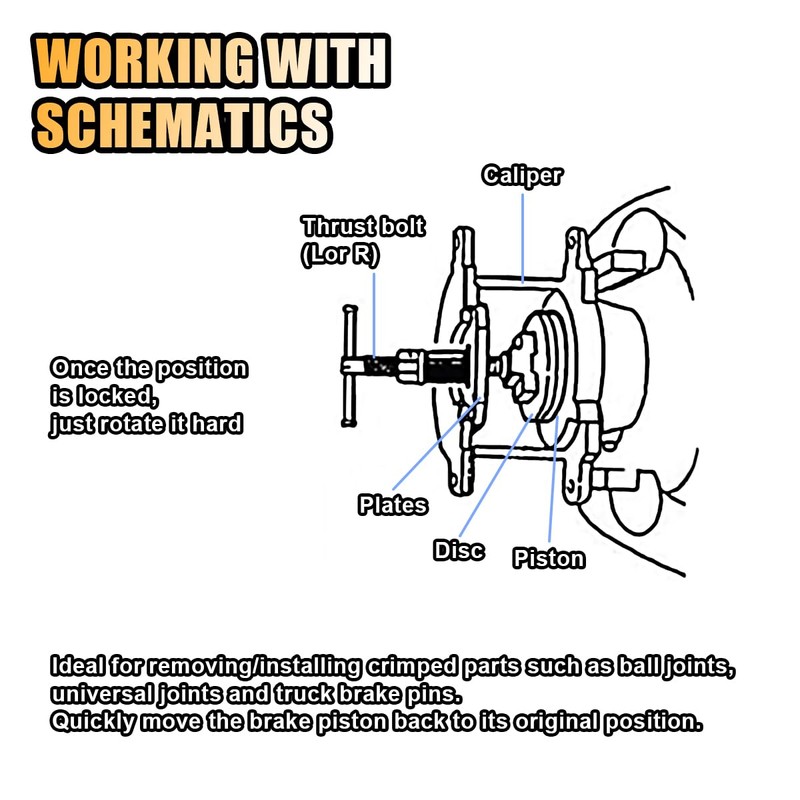 Brake Caliper Piston Rewind Tool, Car Rear Brake Pad Wind
