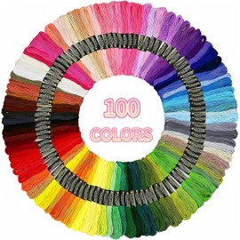 Gerhannery 100 Skeins Embroidery Thread Random Colors Cotton Embroidery Floss Friendship Bracelets Floss with 10 Pieces Floss Bobbins for Knitting Cross Stitch Project (100 Skeins)