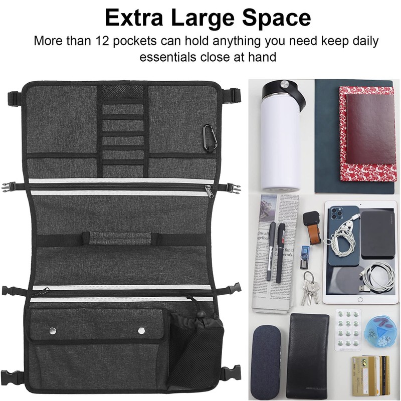 Wheelchair Organizer Storage Bag, Double-Sided Armrest Pouch with Cup Hold