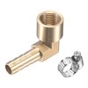 sourcing map Brass Hose Barb Fitting Elbow 8mm x G1/4