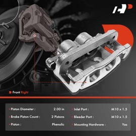 A-Premium Brake Caliper Assembly with Bracket Compatible with Chevy Silverado 1500 GMC Sierra 1500 2005-2007 Yukon Tahoe 2007-2008 Front Right Passenger Side