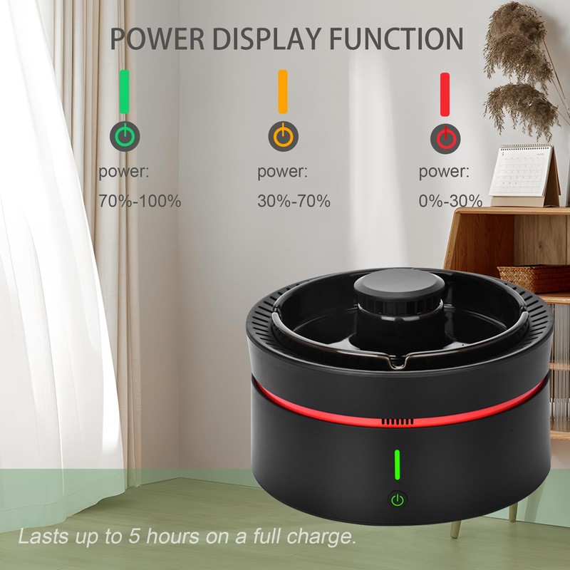 YOWOMTA Smokeless Ashtray Indoor,Multifunctional Air Purifier Ashtray with Filter,Smoke Eaters