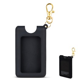 VANEST Silicone Case Compatible with Noshinku Pocket Hand Sanitizer, Protective Case with Keychain for Refillable Travel Size, Hand Sanitizer Spray Accessory (Black)