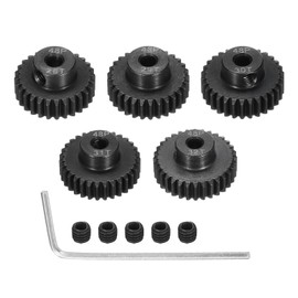 Rebower 48 P Steel Pinion Gear Set 28T 29T 30T 31T 32T for 3.175 mm Shaft Hardened Steel Pinion Gear with Screws and Hexagonal Wrench for RC Car Motor