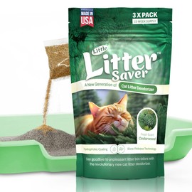 Little Litter Saver | a New Generation Of Cat Litter Box Deodorizer | Unique Formula for Slow Release | Natural Fresh Scent | Up to 15 Weeks Supply | 3 x 0.5oz bags (Cedar)
