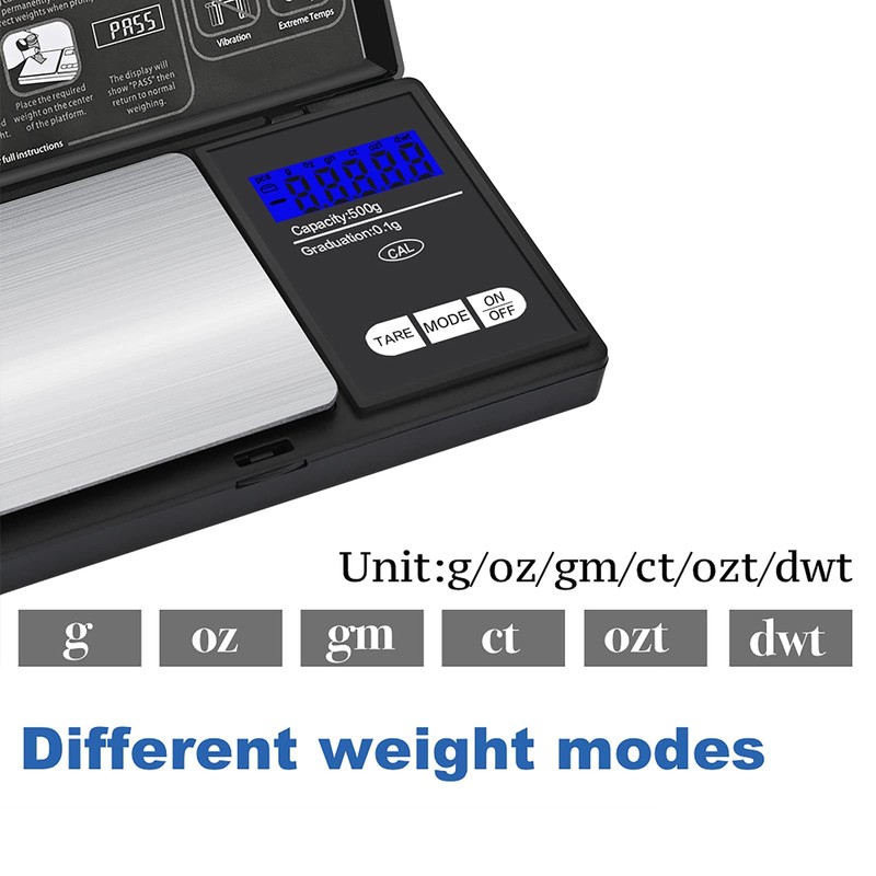 Pocket Scale 0.01g to 500g Portable Digital Kitchen Weighing Scale,