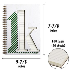 COLLECTIVE HOME - Monogram Notebook, Wood Cover College Ruled Notebook, Daily Planner, 100 Lined Pages Perfect for Writing, Travel Diary and Notebook for Men and Women,Graduation Gifts (K)