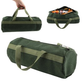 Tool Bag, Portable Multi-Purpose Canvas Tools Organizer, Heavy Duty Storage Handbag Tote Bag with Sturdy Bottom, Wide Mouth Tool Bags for Electricians, Carpenter(COLOR:Round, 45 x 20cm)